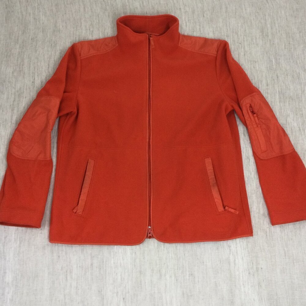 ESCADA Sport Windbreaker Jacket Mens Orange‎ Fleece Long Sleeve Pockets Full Zip